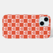 グルービーレトロロマンティックラブハート赤市松模様 Case-Mate iPhoneケース (裏面 (横))