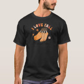 グルービーレトロ私は秋の予防を愛する 秋の身体的 Tシャツ (正面)