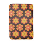 グルービーレトロ70sオレンジと黄色の花 バスマット (正面縦)