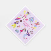 グルービーローラディスコパープルパーティーミレニアルレトロ スタンダードランチョンナプキン (角)