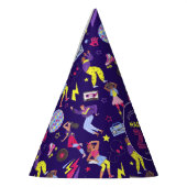 グルービーローラディスコパープルパーティーミレニアルレトロ パーティーハット (左)