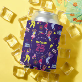 グルービーローラディスコパープルパーティーミレニアルレトロ 缶クーラー