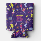 グルービーローラディスコパープルパーティーミレニアルレトロ 缶クーラー (正面)