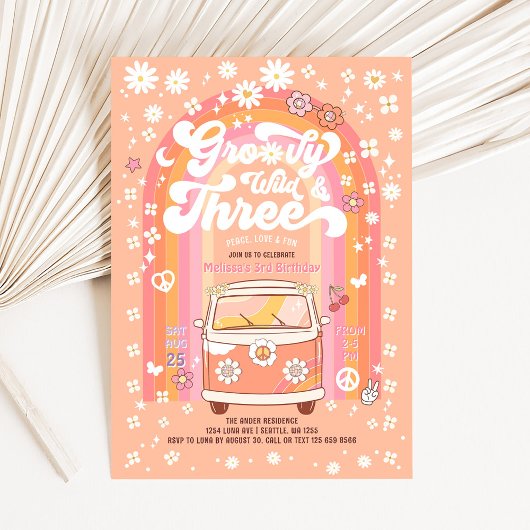 グルービーワイルドとヴァン・バスの3歳誕生日 招待状