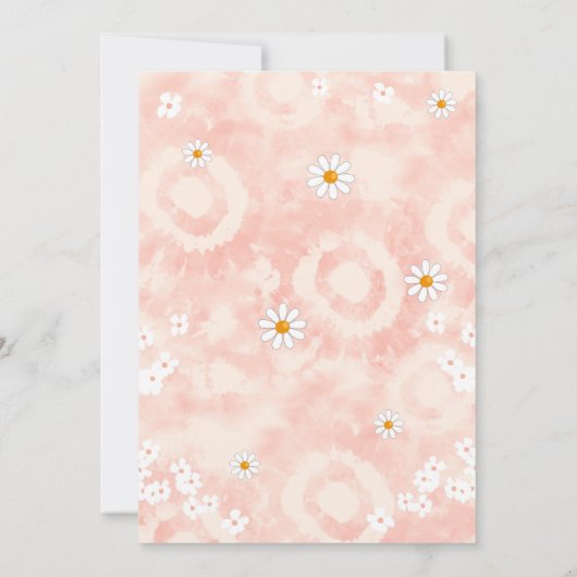 グルービーワンパーティの招待状ヒッピー絞り染めデイジー 招待状 (裏面)