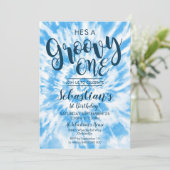 グルービーワンパーティの招待状ヒッピー絞り染めボーイ 招待状 (スタンド正面)