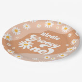 グルービーワン第1誕生日パーティーボホレトロデイジー  ペーパープレート (アングル)