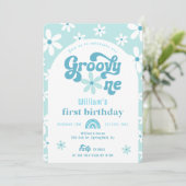 グルービーワン ボホアーチ 1歳誕生日招待状 招待状 (スタンド正面)