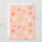 グルービーワン ボホ レトロ ファースト バースデー インビテーション (裏面)