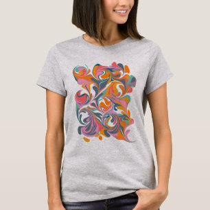 グルービー抽象芸術カラフルマーサイケデリックブルアート Tシャツ
