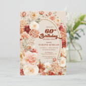 グルービー焼きオレンジ赤面ブルゴーニュ60歳の誕生日 招待状 (スタンド正面)