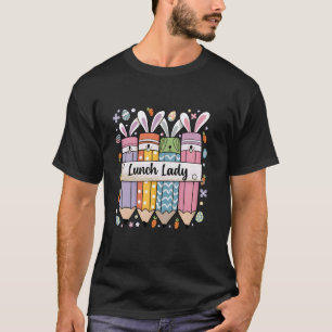グルービー給食のおばさん先生イースターのウサギ教育イースター Tシャツ
