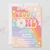 グルービー1歳誕生日招待状 招待状 (正面)