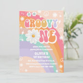 グルービー1歳誕生日招待状 招待状 (スタンド正面)