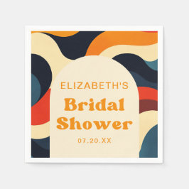グルービー カラフル レトロ ウェーブ ボーホー ブライズシャワー スタンダードカクテルナプキン