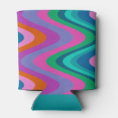 グルービー カラフル 緑 紫 レトロ 結婚式 オーダーメイド 缶クーラー (裏面)