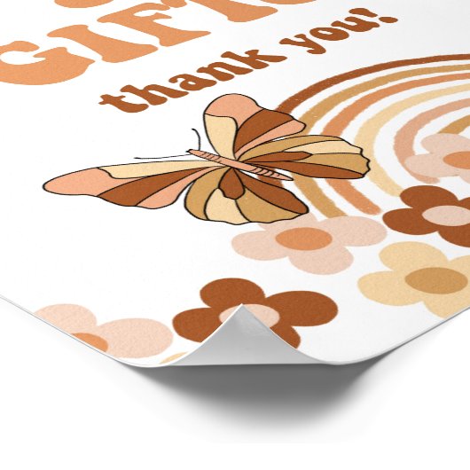 グルービー カード＆ギフト シャワー サイン ヒッピーレトロ (角)