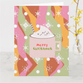 グルービー キャンプファイヤー マグ クリスマス カード (黄色い花)