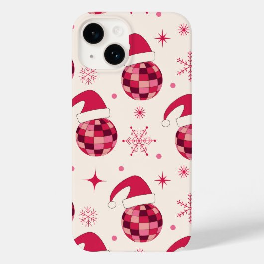 グルービー・クリスマス・サンタ・ディスコボール・パターン Case-Mate iPhoneケース (裏面)