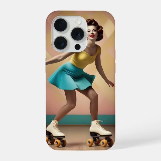 "グルービー・グライド: スケートホイールのレトロリズム" iPhoneケース (裏面)