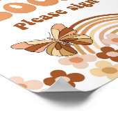 グルービー ゲストブック レトロ ヒッピーパーティー サイン (角)