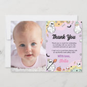 グルービー ゴースト バースデー フォト ありがとうカード サンキューカード (正面)