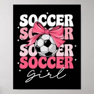 グルービー サッカー ガール 女子 コケット ボウ サッカー _3 ポスター