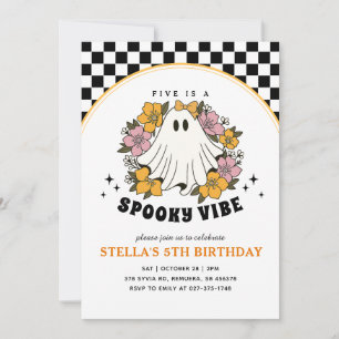 グルービー スプーキー ガール ハロウィン 誕生日 招待状