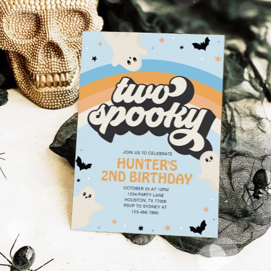 グルービー ツー スポッキー ボーイ 2歳の誕生日 ハロウィン 招待状