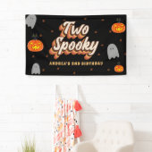 グルービー ツー スポッキー 2歳の誕生日 ハロウィン レトロ 70年代 横断幕 (インサイチュ)