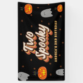 グルービー ツー スポッキー 2歳の誕生日 ハロウィン レトロ 70年代 横断幕 (縦)