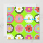 グルービー デイジー/ブライト シックスティーズ バースデー パーティー/DIY カラー 招待状 (裏面)