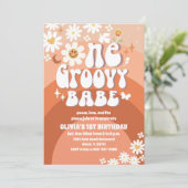 グルービー デイジー 1歳の誕生日招待状 招待状 (スタンド正面)