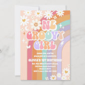 グルービー デイジー 1歳の誕生日招待状 招待状 (正面)