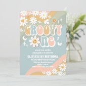 グルービー デイジー 1歳の誕生日 招待状 (スタンド正面)