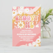 グルービー デイジー 1歳 誕生日 招待状 (スタンド正面)