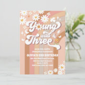 グルービー デイジー 3歳の誕生日お誘い状 招待状 (スタンド正面)