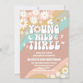 グルービー デイジー 3歳の誕生日お誘い状 招待状 (正面)