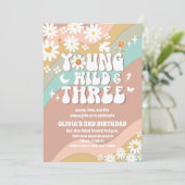 グルービー デイジー 3歳の誕生日お誘い状 招待状 (スタンド正面)