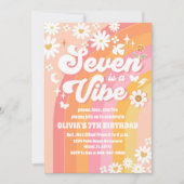 グルービー デイジー 7歳の誕生日招待状 招待状 (正面)