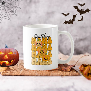グルービー ハロウィン おもしろい 魔女っぽいママの秋色デザイン コーヒーマグカップ