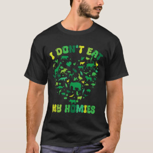 グルービー ハート ベジタリアン 私は仲間を食べない ヴィーガン Tシャツ