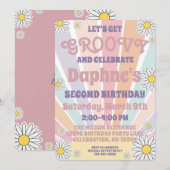 グルービー ヒッピー サン & デイジー ガールズ 誕生日招待状 招待状 (正面/裏面)