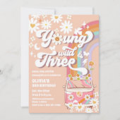 グルービー ヒッピー 3歳の誕生日招待状 招待状 (正面)