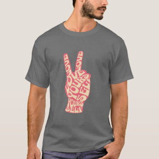 グルービー ピース ハンド 自分を愛そう 60年代 レトロ Tシャツ