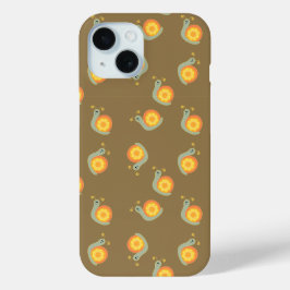 グルービー・フラワー・チャイルド・カエル レトロスマホケース iPhone 15ケース