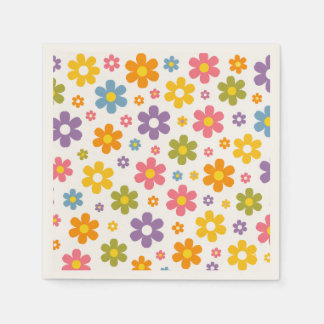 グルービー フラワー パワー スタンダードカクテルナプキン