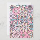 グルービー フラワー レトロ バースデー インビテーション (裏面)