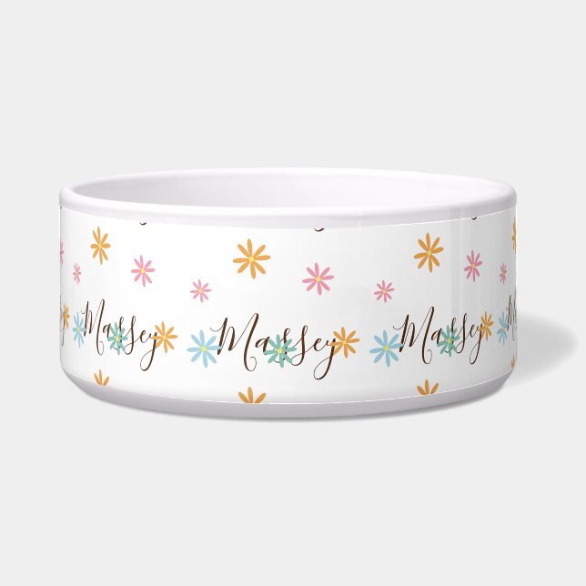 グルービー フローラル ネーム パターン ボウル (正面)