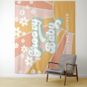 グルービー ベイビー レトロ サンシャイン デイジー ベイビー シャワー バナー タペストリー (インサイチュ)